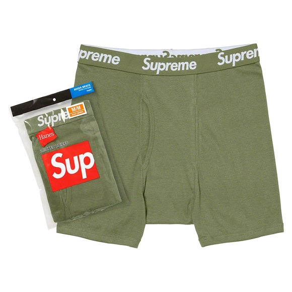 Supreme x Hanes Boxer Briefs Olive Green - Picture 2 of 2